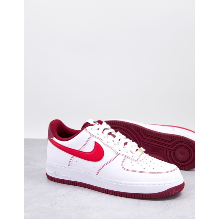 Nike Air Force 1 07 Swoosh 50th Anniversary Sneakers bianche e rosse ASOS