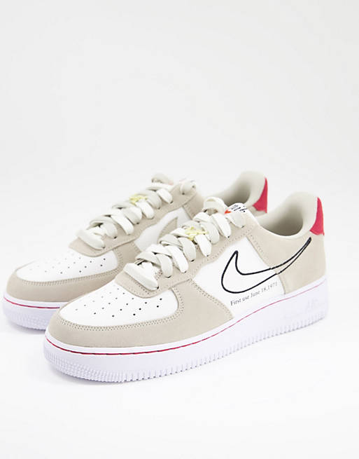 Nike Air Force 1 '07 Swoosh 50th Anniversary trainers in stone