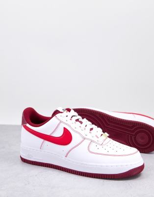 Nike Air Force 1 '07 Swoosh 50th Anniversary trainers in white and red ...