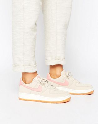 pink and tan air force ones