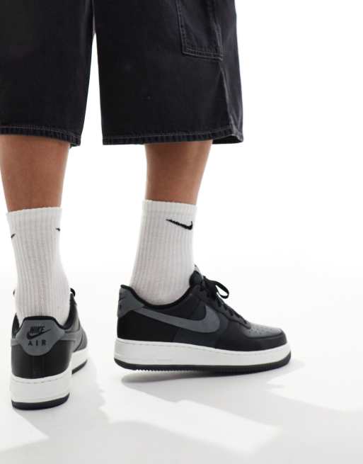 Nike Air Force 1 07 trainers in black and grey ASOS