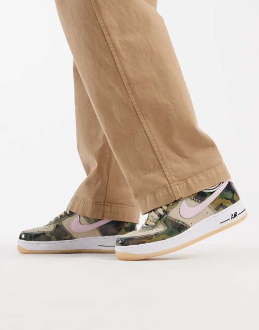 Nike Air Force '07 trainers in brown and pink ASOS