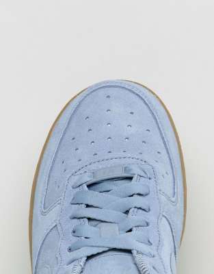 nike air force 1 blue suede gum sole