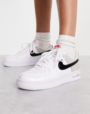 Nike Air Force 1 '07 trainers in grey, white and red | ASOS