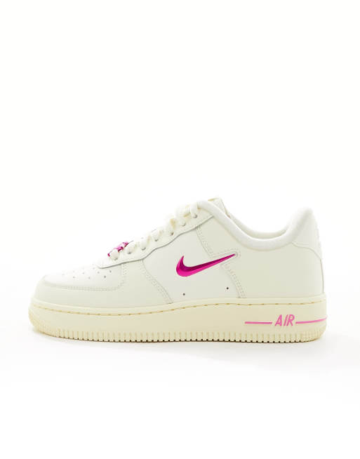 Nike white and store pink air force