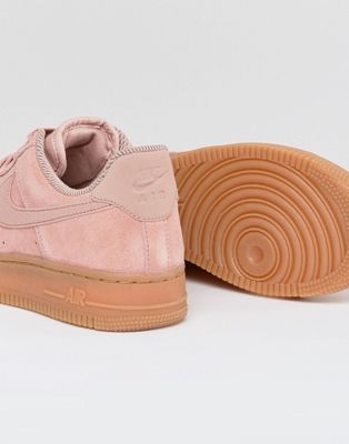 pink suede air force 1 gum sole