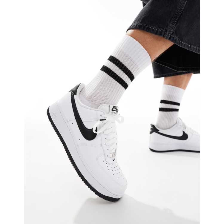 Nike Air Force 1 07 trainers in white and black ASOS