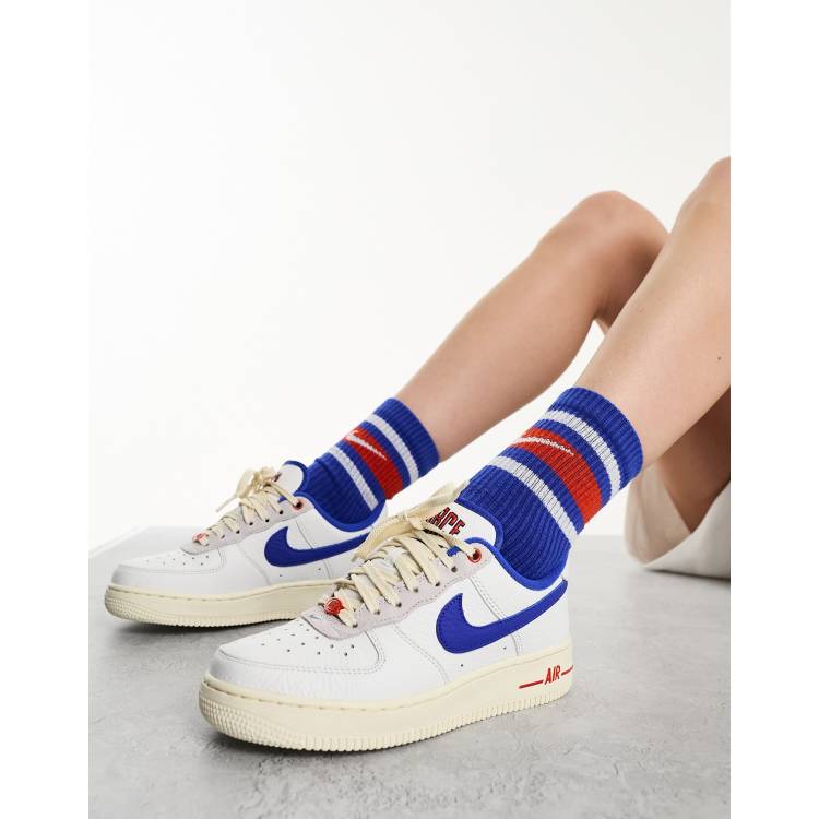 Nike Air Force 1 07 trainers in white and blue ASOS