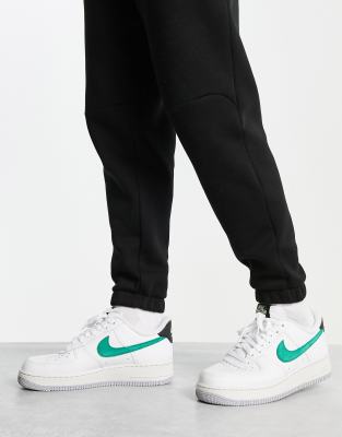 Nike Air Force 1 '07 trainers in white and green | The Hoxton Trend