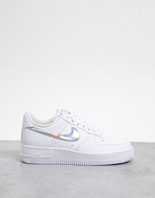 white air force 1 with silver tick