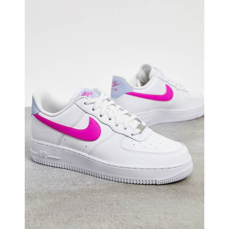 Nike Air Force 1 07 trainers in white and pink ASOS