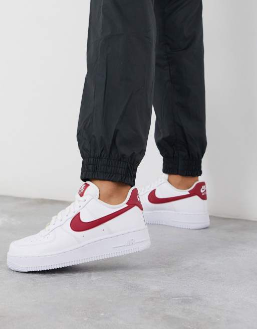 Nike air force 1 maroon 2024 and white