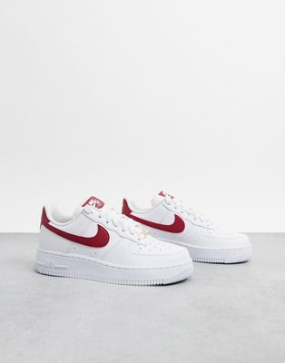 white and burgundy air force 1