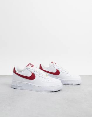 burgundy and white air force 1