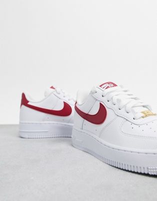 white and burgundy air forces