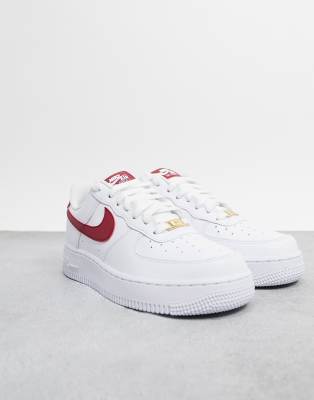 white and burgundy air forces