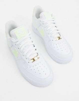 white air force 1 with neon swoosh