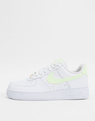 lime green and white air force 1