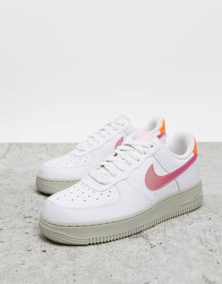 orange and white nike air force 1
