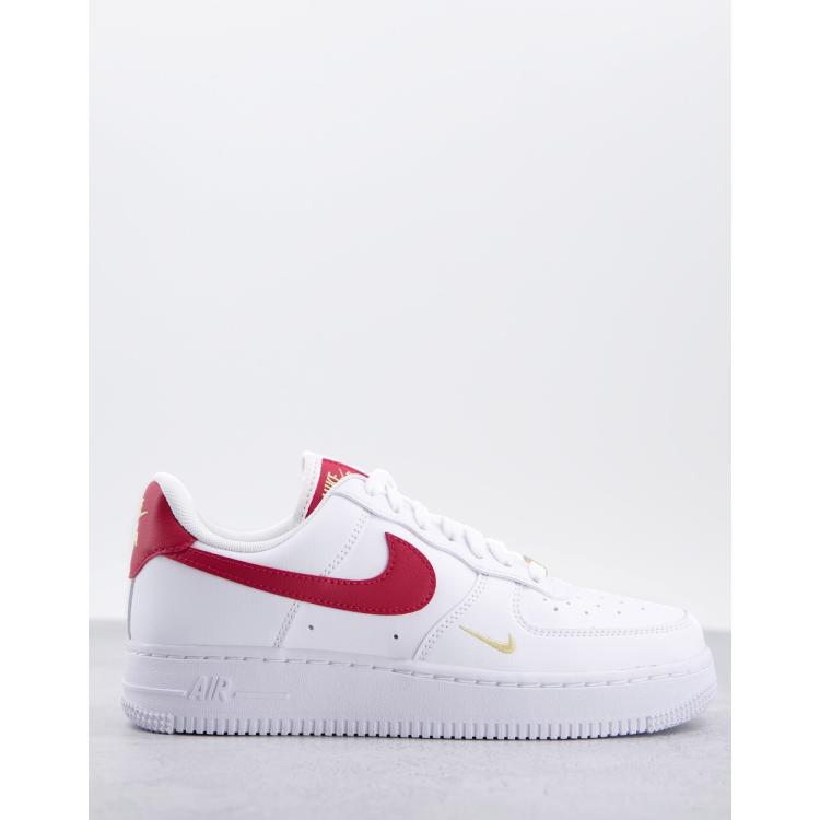 Nike Air Force 1 Baskets Blanc et bordeaux ASOS