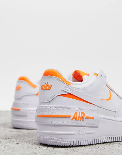 Nike - Air Force 1 - Baskets - Blanc ombré et orange