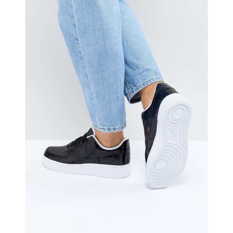 Nike Air Force 1 Baskets effet peau de serpent Noir ASOS