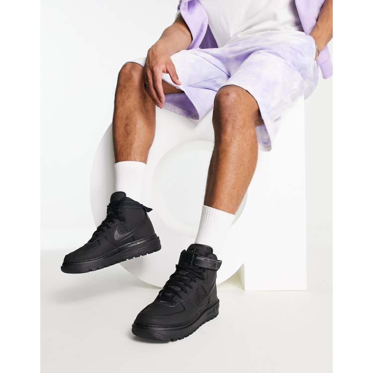 Black Air Force High Suede On Feet Nike Air Force '07 LV8 Men's