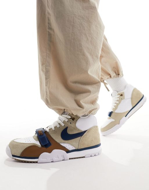 Nike – Air Force 1 – Brązowe buty sportowe z kolorowymi wstawkami 