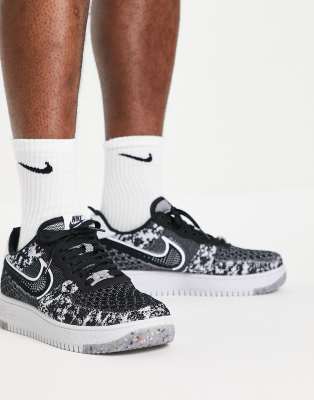 Nike Air Force Crater Flyknit Sneakers In Black/white ModeSens