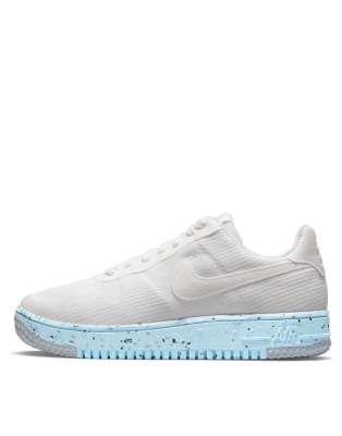 Nike Air Force 1 Crater Flyknit sneakers in white/pure platinum