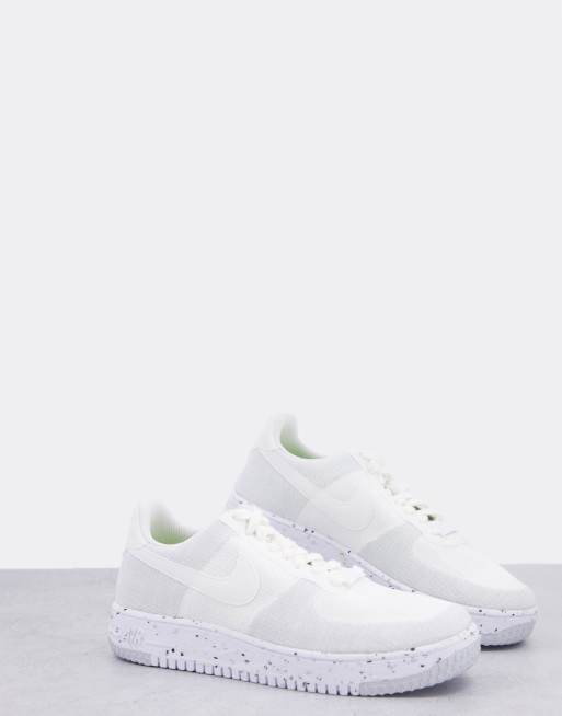 Nike – Air Force 1 Crater Flyknit – Vita träningsskor