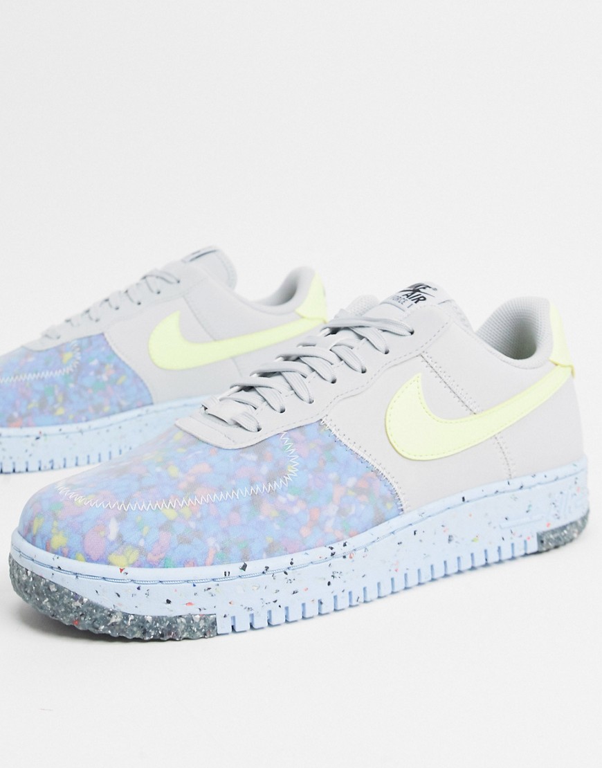 Nike Air Force 1 Crater recycled sneakers in pure platinum-Grey