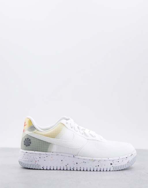 Nike - Air Force 1 Crater - Sneakers in bianco e arancione