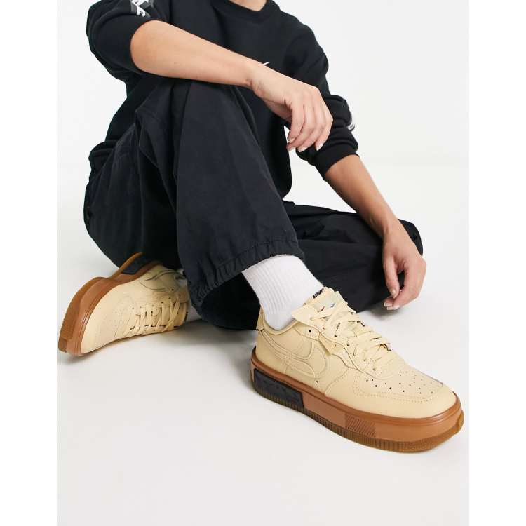 maandelijks chatten Harnas Nike Air Force 1 Fontanka sneakers in beige and brown | ASOS