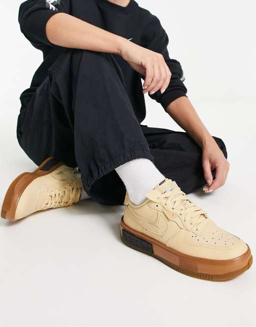 Air Force 1 Fontanka sneakers in beige and brown | ASOS