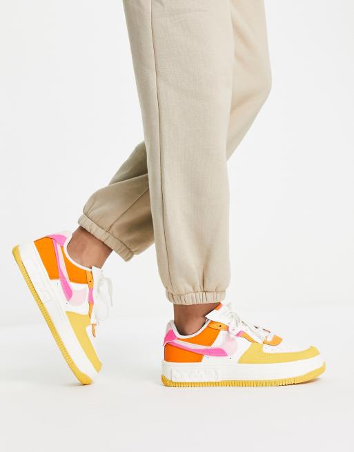 Nike Air Force 1 Fontanka sneakers in white and hyper pink solar mix