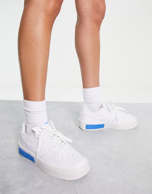 Kust spelen Me Nike - Air Force 1 - Fontanka - Sneakers in wit en blauw | ASOS