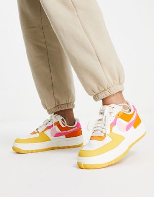 Nike Air Force 1 Fontanka trainers in white and hyper pink solar mix