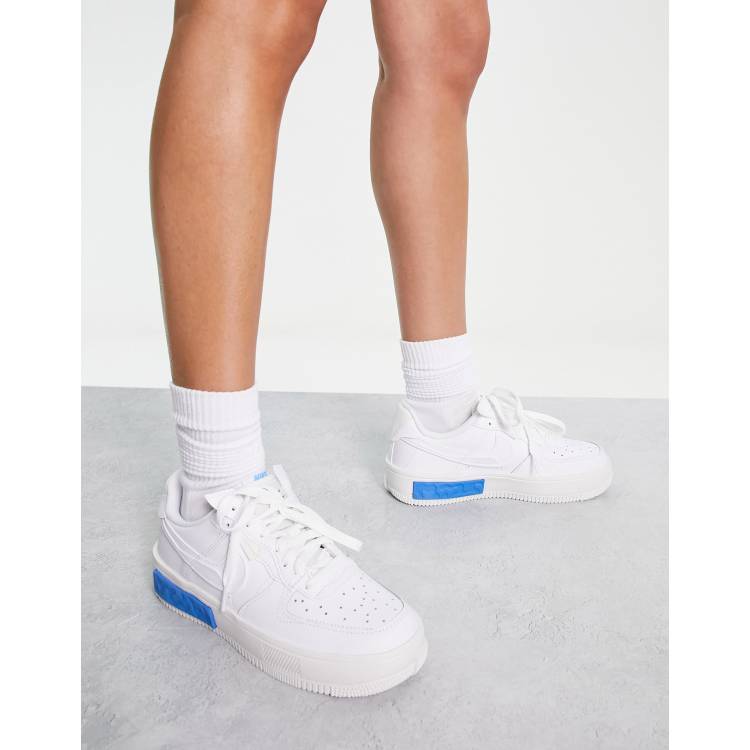 Nike air force one trainers sales white uni blue