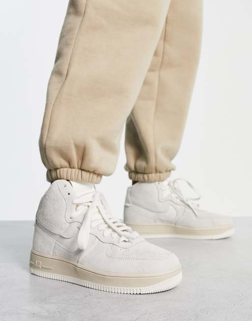 Nike - Air Force 1 Hi Sculpt - Sneakers bianche e color sesamo
