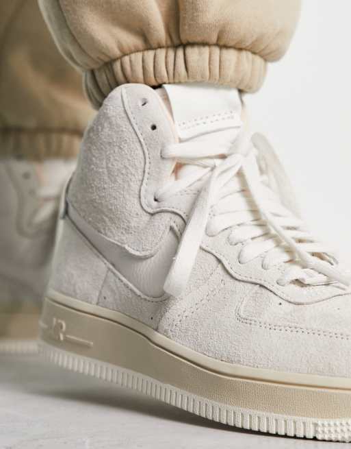 Nike - Air Force 1 Hi Sculpt - Sneakers bianche e color sesamo, 3 di 4