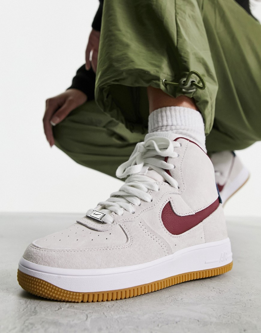 Nike Air Force 1 Hi Sculpt trainers in white, red and blue