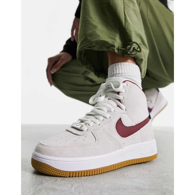 Nike Air Force 1 Hi Sculpt trainers in white red and blue