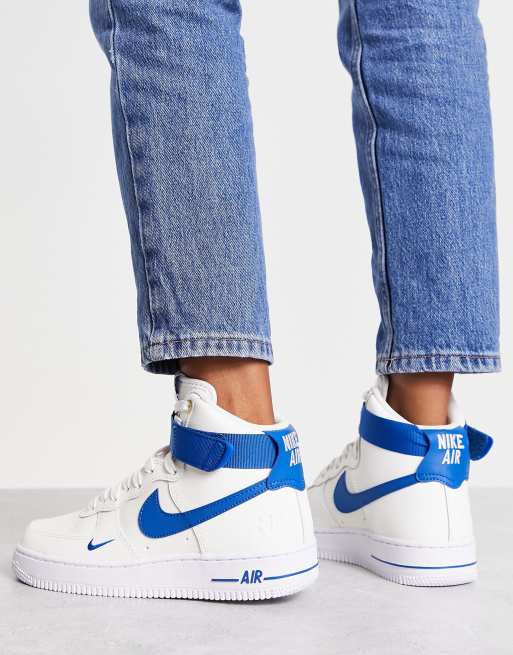 Nike - Air Force 1 Hi SE 40th anniversary - Sneakers i hvid og blå, 4 af 4