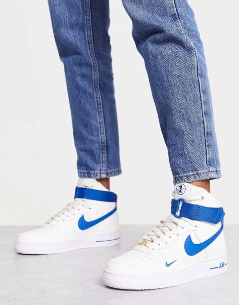 Nike – Air Force 1 Hi SE – 40th anniversary – Vita och blå träningsskor - view 1