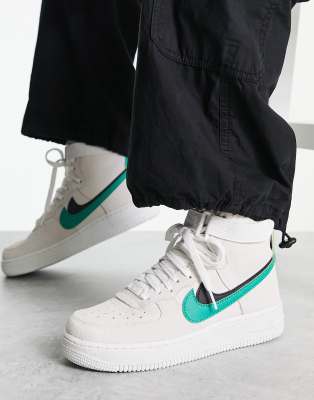 white and green air force 1 high