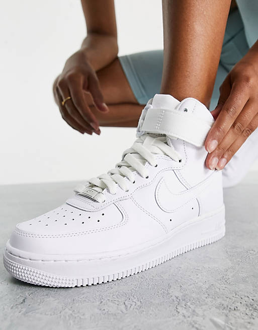 winnaar Krankzinnigheid Voorouder Nike Air Force 1 Hi sneakers in triple white | ASOS