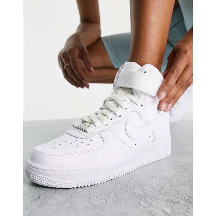 winnaar Krankzinnigheid Voorouder Nike Air Force 1 Hi sneakers in triple white | ASOS