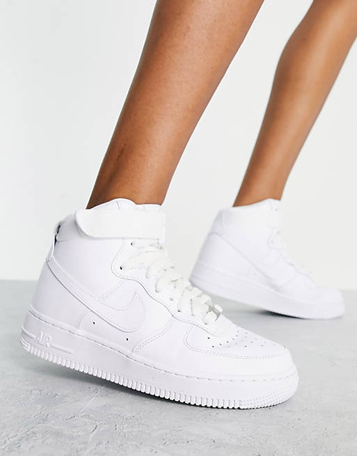 Make clear four times pit Nike Air Force 1 Hi sneakers in triple white | ASOS