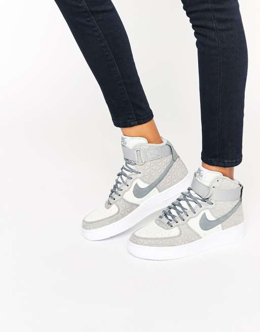 Nike Air Force 1 Hi Trainers In Grey Suede | ASOS